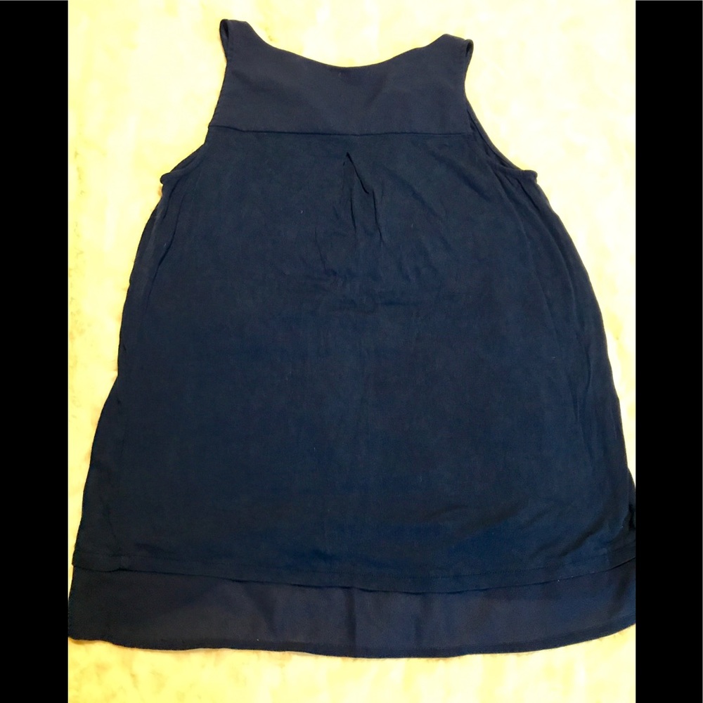 🌺 3/$20 SALE Merona Navy Blue sleeveless top XXS - Picture 4 of 6